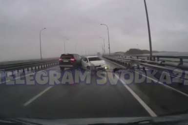 "Двое детей": момент жуткого ДТП на мосту в Приморье попал на видео