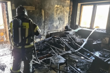 Пожар МЧС России по Магаданской области
