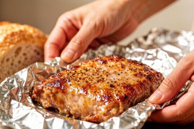 Кладу буженину в фольгу и "напихиваю" чесноком, как шеф: нежнее мяса не видела — на ужин, на праздник и так поесть