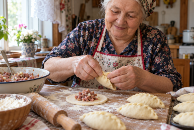 Без дрожжей, яиц, а начинки почти полкило - мешаю пирожки по рецепту из СССР: выходят румяные пухляши воздушнее пуха