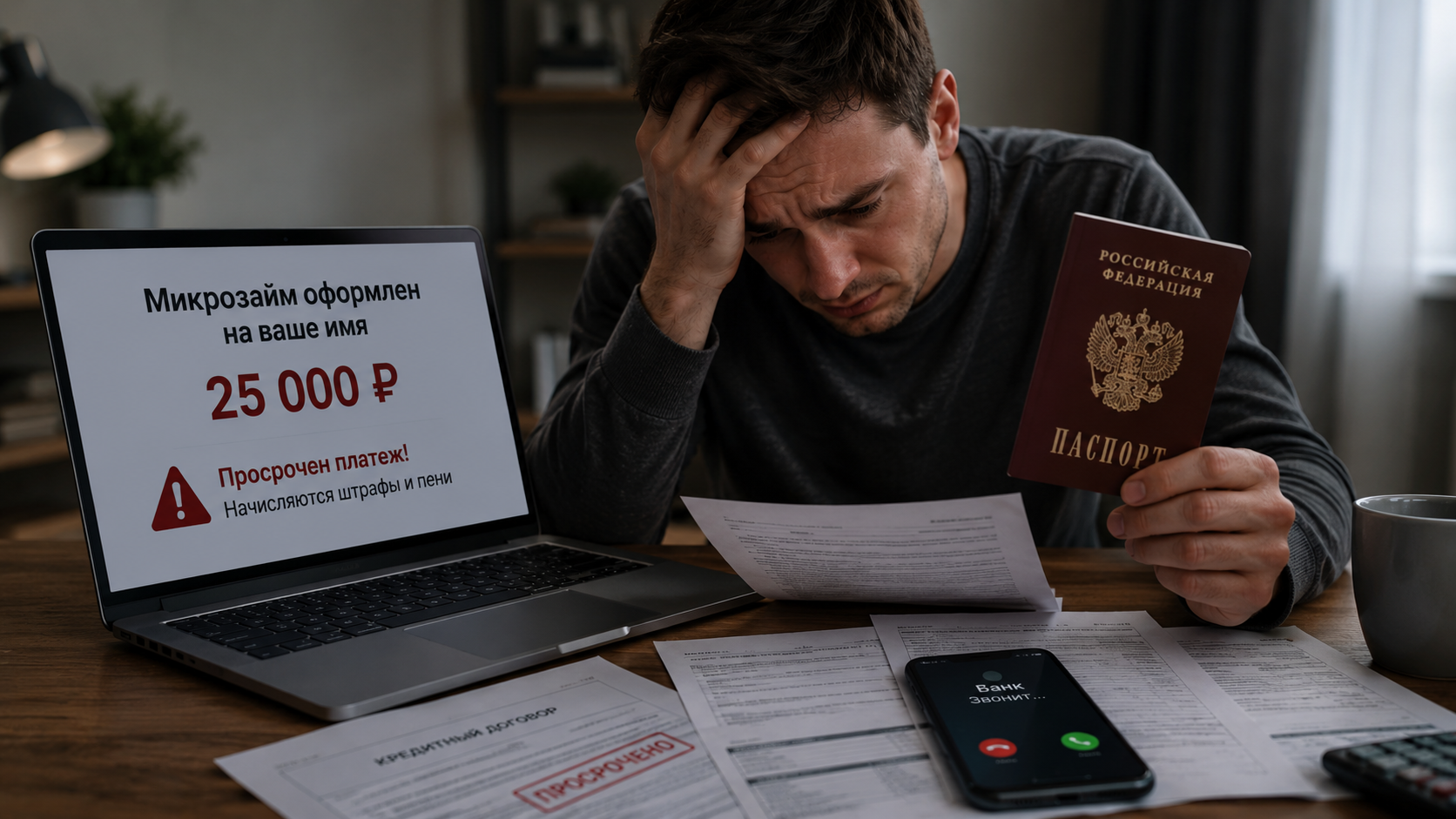 Фото трёх разворотов паспорта хватит для микрозайма Создано ИИ