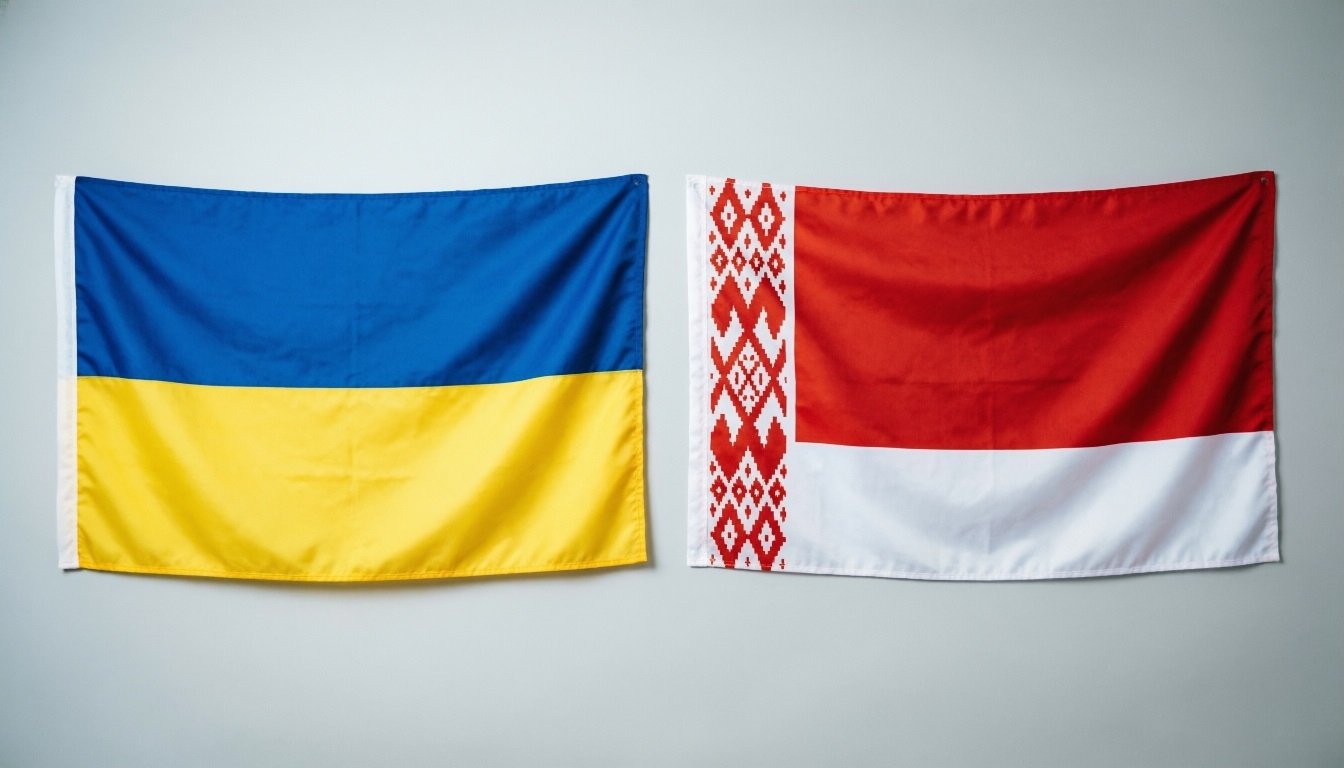 Флаги Украины и Беларуси ИА Nakhodka.Media