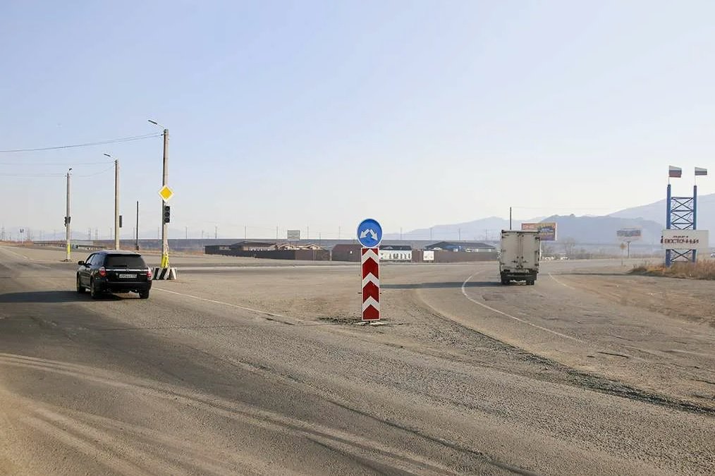 Поворот на Врангель на трассе Находка-Партизанск пресс-служба администрации НГО